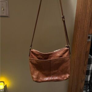 Elegant Brown Leather Shoulder Bag